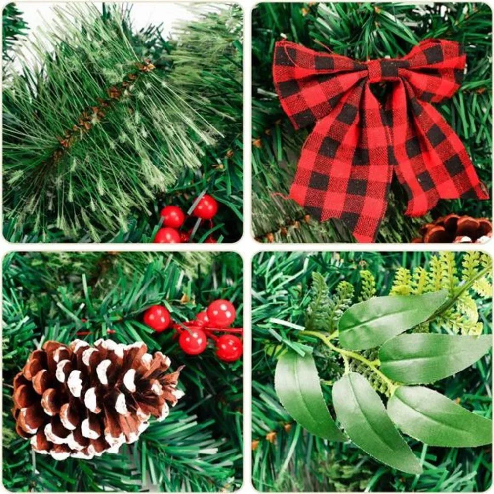 Christmas Garland with 50 Lights, 9ft Lighted Garland for Christmas Decoration